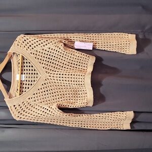 WILD FABLE WOMEN'S TAUPE CROPPED SHINE SWEATER. SMALL/ NWT